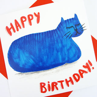 *NEW!* Sleeping Cat Happy Birthday Card