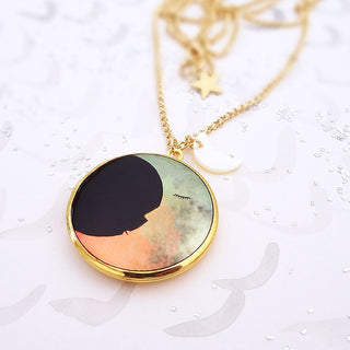 Two Moons Locket - Gold