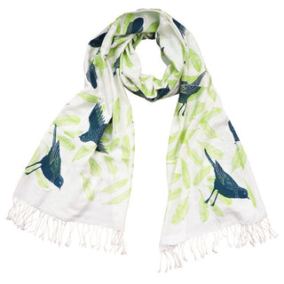 Birds Scarf - Cream