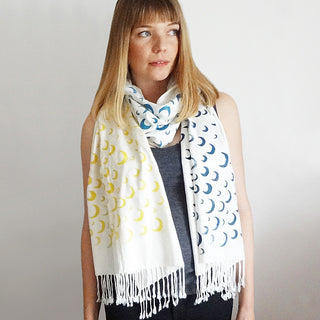 Many Moons Scarf - Blue/Mustard