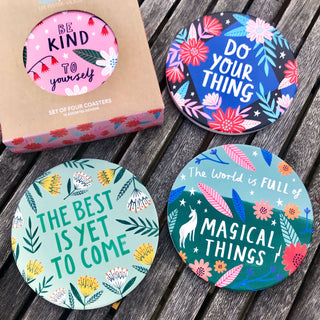 Set of Four Ceramic Coasters