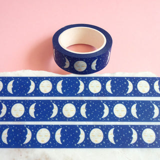 Moon Phases Washi Tape - Blue