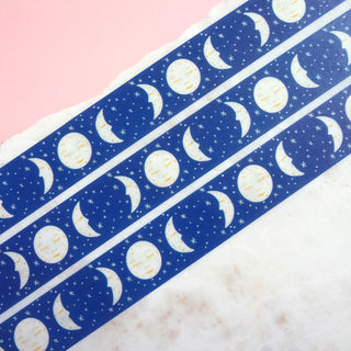 Moon Phases Washi Tape - Blue
