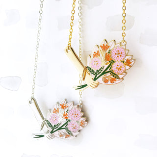 **Second!** LIMITED EDITION Floral Bouquet Necklace - Pink