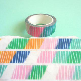 Brushy Stripes Washi Tape - Candy Bright