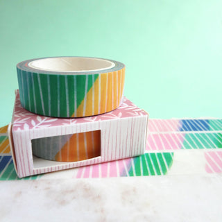Brushy Stripes Washi Tape - Candy Bright