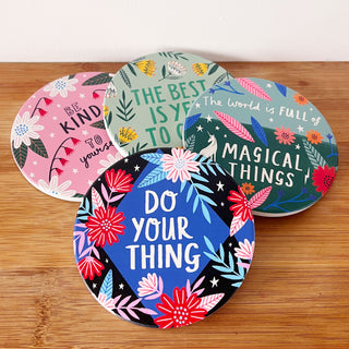 Set of Four Ceramic Coasters