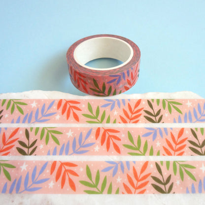 Leaf Fronds Washi Tape - Pink