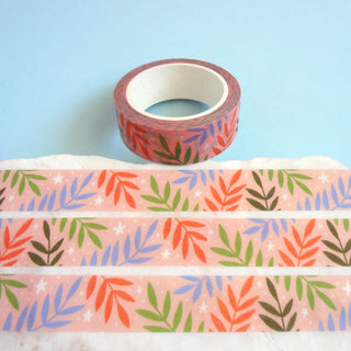 Leaf Fronds Washi Tape - Pink