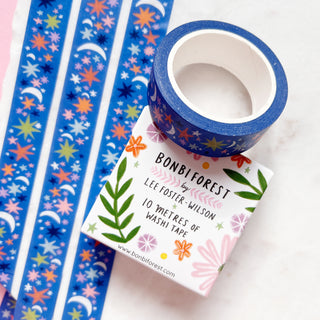 Wonky Stars Washi Tape - Blue