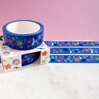 Wonky Stars Washi Tape - Blue