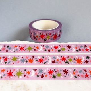 Wonky Stars Washi Tape - Lilac