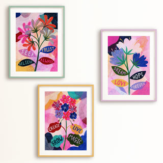 Words to Live By Set of Three Art Prints