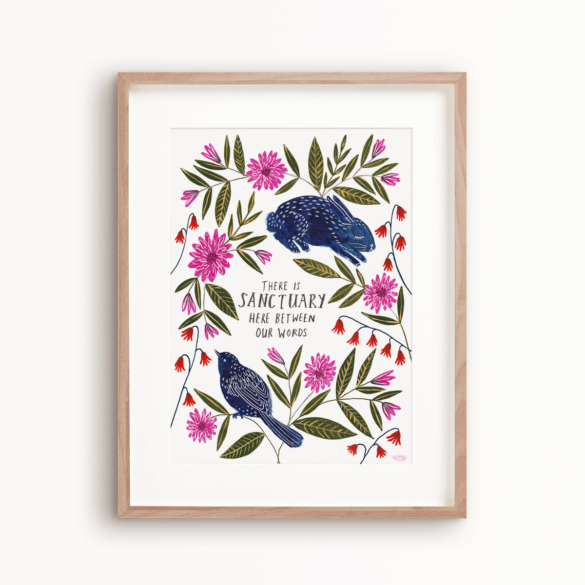 There is Sanctuary Here Between Our Words Art Print