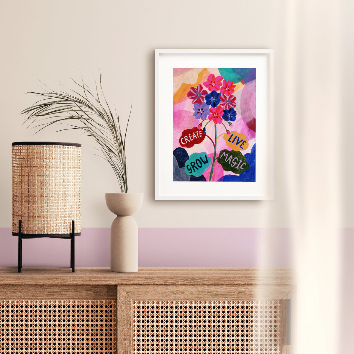 Create, Live, Grow, Magic Art Print