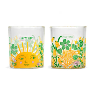 Set of Two Juice Glasses - Happy Days
