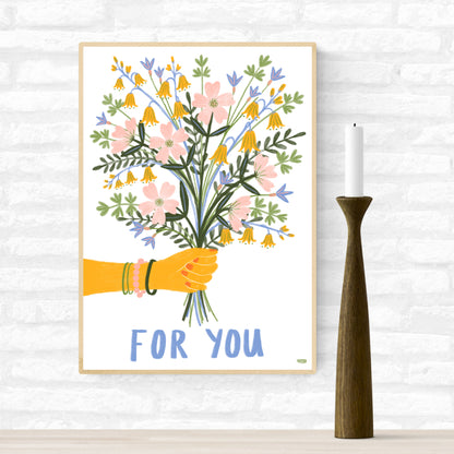 For You Flower Bouquet Art Print