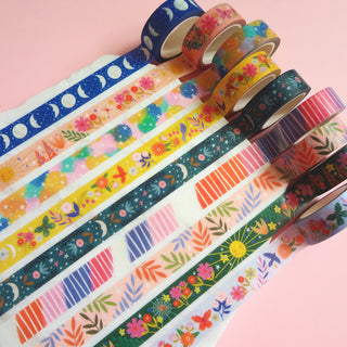 Brushy Stripes Washi Tape - Candy Bright