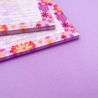 Lush Flowers Recycled Paper A5 Notepad - Pink