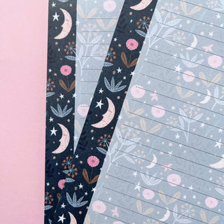 Sleepy Moon Pattern Recycled Paper A5 Notepad