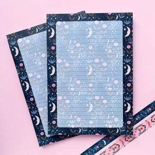 Sleepy Moon Pattern Recycled Paper A5 Notepad
