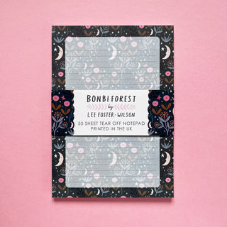 Sleepy Moon Pattern Recycled Paper A5 Notepad