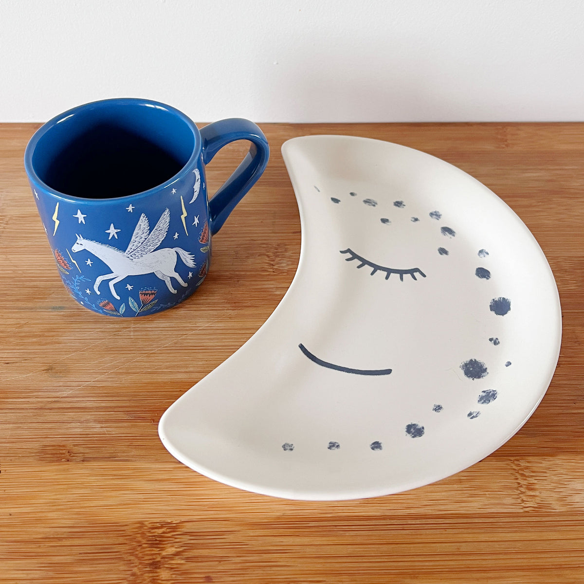 Children's Moon Plate and Mug Set - Time to Fly!