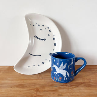 Children's Moon Plate and Mug Set - Time to Fly!