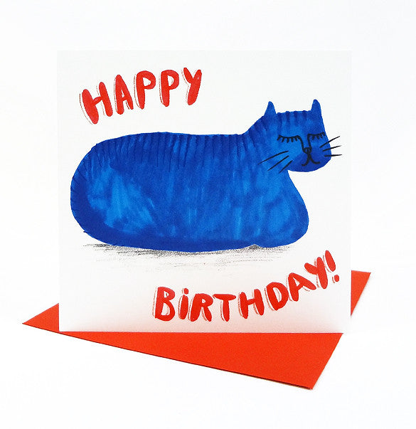 *NEW!* Sleeping Cat Happy Birthday Card