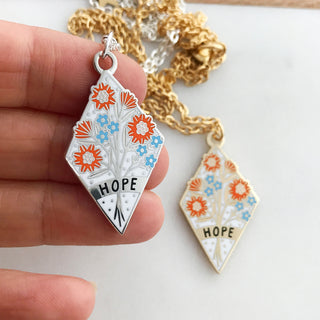 Hope Enamel Necklace