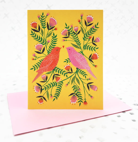 Lovebirds Greetings Card