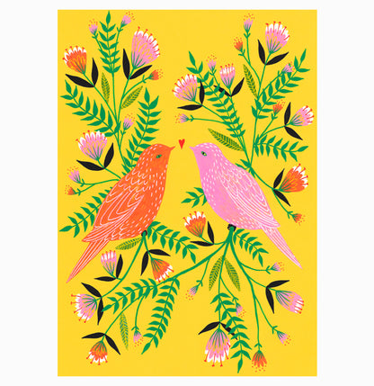 Lovebirds Greetings Card