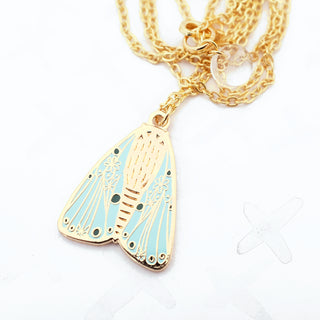 **Second!** Mint Moth Pendant Necklace - Gold