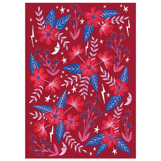 Red Moon Garden Greetings Card