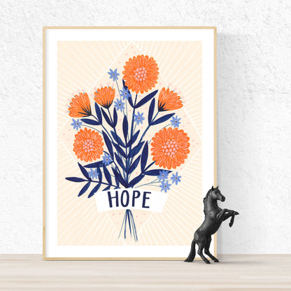 Hope Floral Art Print
