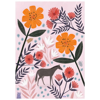 Tiny Horse or Large Flowers? Poster